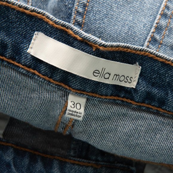 Ella Moss Jeans Straight High Waisted Cropped Vintage Inspired Denim Blue 30 New - Picture 3 of 10